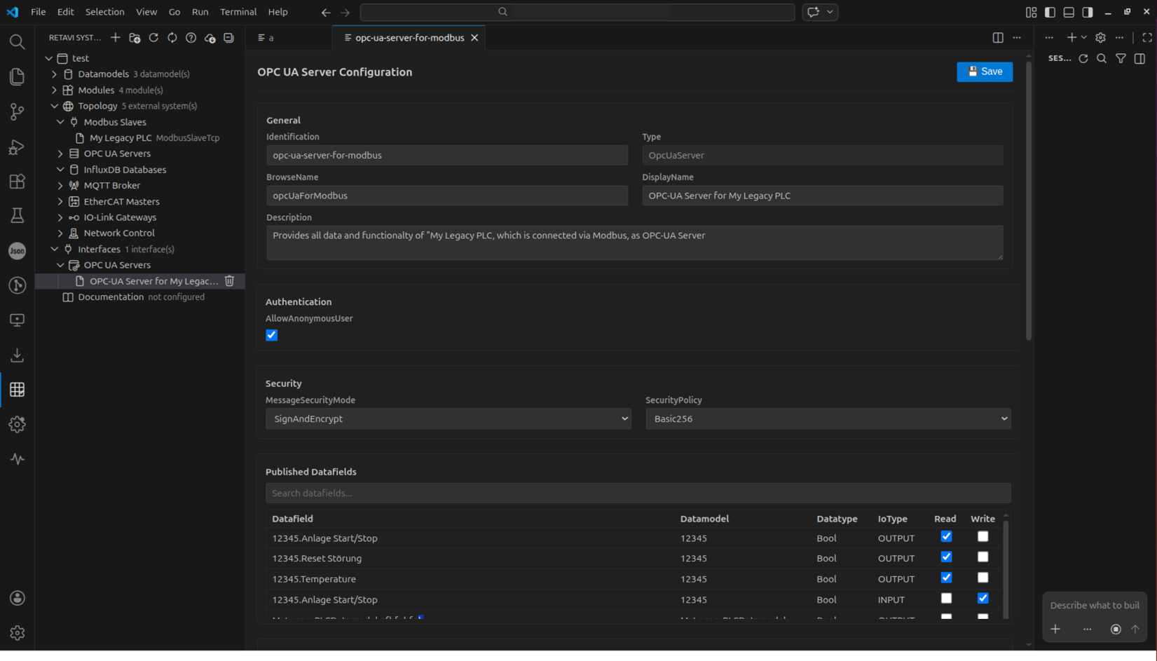 Anbindung von Datenquellen wie Steuerungen und Sensoren an den Industrial Data Hub