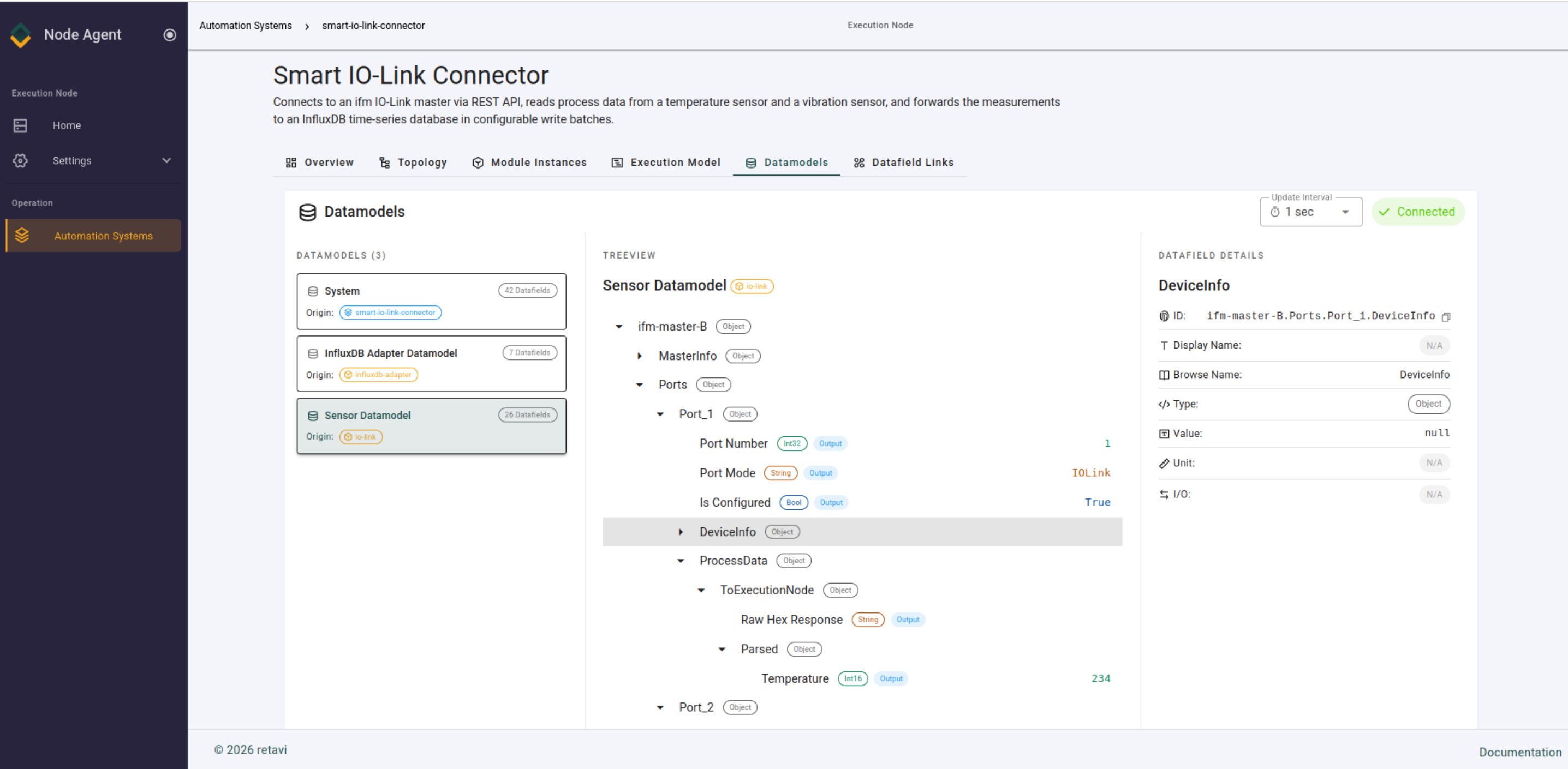 Prozessdaten der IO-Link-Sensorik im Smart IO-Link Connector